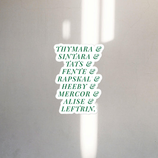 RAIN WILDS NAMES | stickers