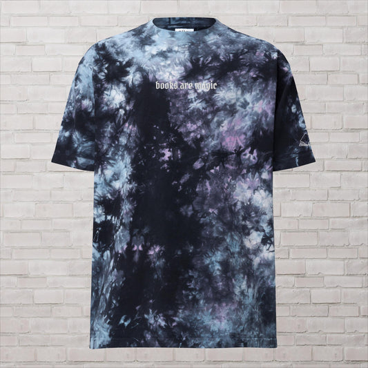 Books Are Magic Purple Oversized Tye Dye Tee